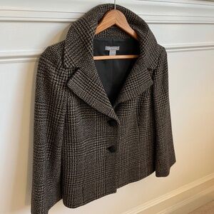 VTG Ann Taylor 100% Virgin Wool Window Plaid Jacket
